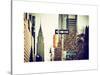 View of The Chrysler Building and Avenue of the Americas Sign - Manhattan - New York-Philippe Hugonnard-Stretched Canvas