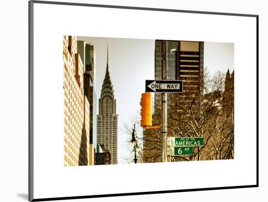 View of The Chrysler Building and Avenue of the Americas Sign - Manhattan - New York-Philippe Hugonnard-Mounted Art Print