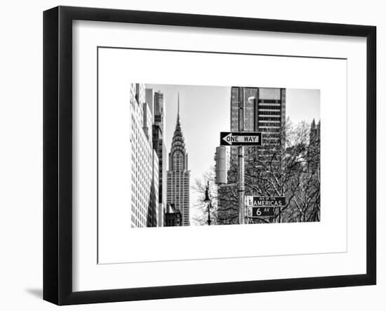 View of The Chrysler Building and Avenue of the Americas Sign - Manhattan - New York-Philippe Hugonnard-Framed Art Print