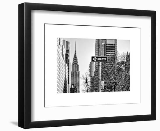 View of The Chrysler Building and Avenue of the Americas Sign - Manhattan - New York-Philippe Hugonnard-Framed Art Print