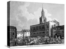 View of the Church and Graveyard of St James Clerkenwell, London, C1820-William Fellows-Stretched Canvas