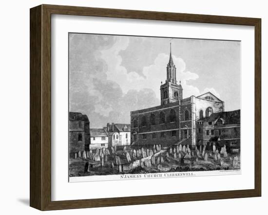 View of the Church and Graveyard of St James Clerkenwell, London, C1820-William Fellows-Framed Giclee Print