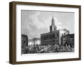 View of the Church and Graveyard of St James Clerkenwell, London, C1820-William Fellows-Framed Giclee Print