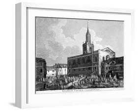 View of the Church and Graveyard of St James Clerkenwell, London, C1820-William Fellows-Framed Giclee Print