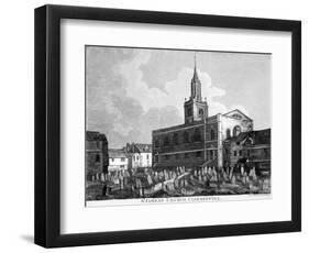 View of the Church and Graveyard of St James Clerkenwell, London, C1820-William Fellows-Framed Giclee Print