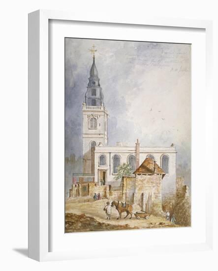 View of the Church of St Michael, Crooked Lane, City of London, 1831-Percy William Justyne-Framed Giclee Print