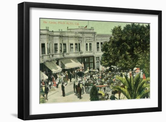 View of the Circle - Palo Alto, CA-Lantern Press-Framed Art Print