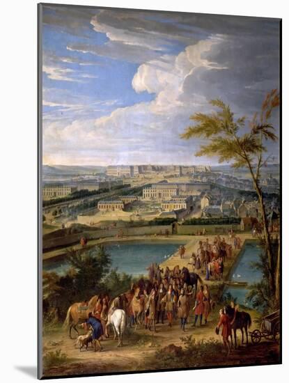 View of the City and Palace of Versailles, as Seen from the Montbauron Hill-Jean-Baptiste Martin-Mounted Giclee Print