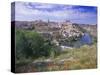 View of the City and Tagus River (Rio Tajo), Toledo, Castilla La Mancha, Spain, Europe-Gavin Hellier-Stretched Canvas