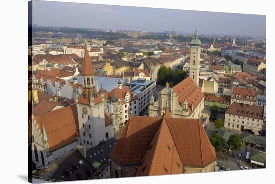 View of the City from the Tower of Peterskirche, Munich, Bavaria, Germany-Gary Cook-Stretched Canvas