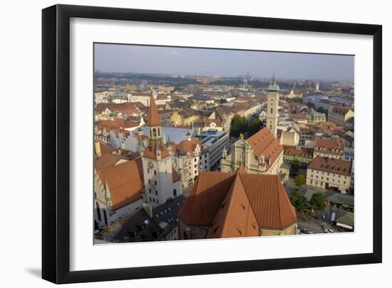 View of the City from the Tower of Peterskirche, Munich, Bavaria, Germany-Gary Cook-Framed Photographic Print