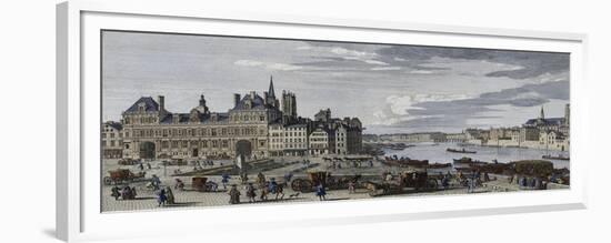 View of the City Hall of Paris and the Ile De La Cité-Jacques Rigaud-Framed Premium Giclee Print