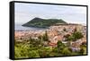 View of the City of Angra Do Heroismo with Mount Brazil on Terceira Island-foodbytes-Framed Stretched Canvas