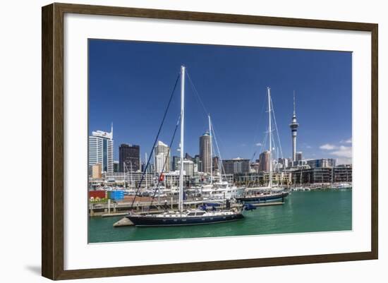 View of the City of Auckland from Auckland Harbour, North Island, New Zealand, Pacific-Michael Nolan-Framed Photographic Print