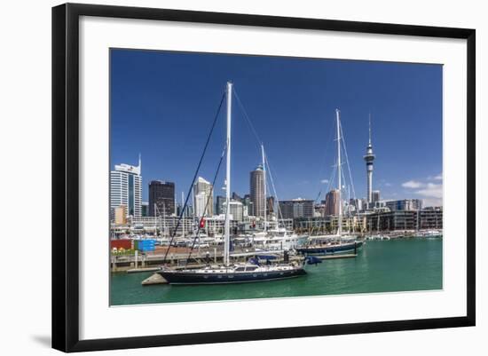 View of the City of Auckland from Auckland Harbour, North Island, New Zealand, Pacific-Michael Nolan-Framed Photographic Print