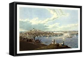 View of the City of Boston from Dorchester Heights, 1793 1878, USA, America-Robert The Younger Havell-Framed Stretched Canvas