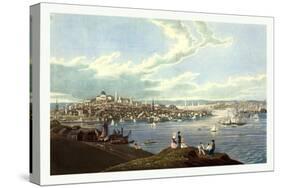 View of the City of Boston from Dorchester Heights, 1793 1878, USA, America-Robert The Younger Havell-Stretched Canvas