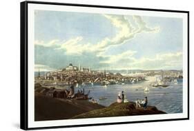 View of the City of Boston from Dorchester Heights, 1793 1878, USA, America-Robert The Younger Havell-Framed Stretched Canvas