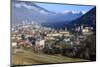 View of the city of Chur surrounded by woods and snowy peaks, district of Plessur, Canton of Graubu-Roberto Moiola-Mounted Photographic Print