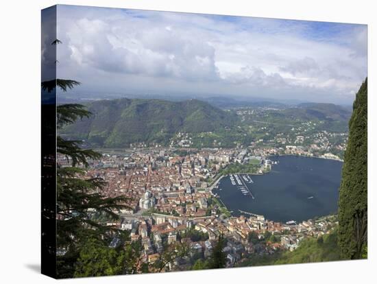 View of the City of Como from Brunate, Lake Como, Lombardy, Italian Lakes, Italy, Europe-Peter Barritt-Stretched Canvas