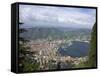 View of the City of Como from Brunate, Lake Como, Lombardy, Italian Lakes, Italy, Europe-Peter Barritt-Framed Stretched Canvas