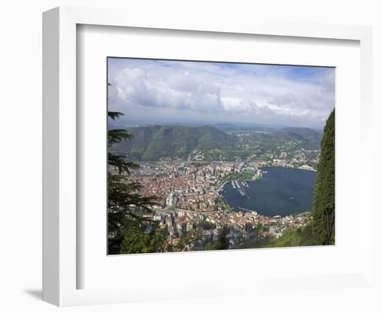 View of the City of Como from Brunate, Lake Como, Lombardy, Italian Lakes, Italy, Europe-Peter Barritt-Framed Photographic Print