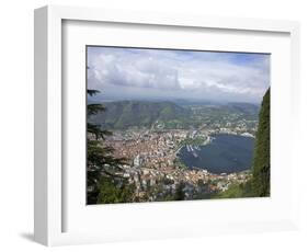 View of the City of Como from Brunate, Lake Como, Lombardy, Italian Lakes, Italy, Europe-Peter Barritt-Framed Photographic Print
