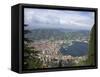 View of the City of Como from Brunate, Lake Como, Lombardy, Italian Lakes, Italy, Europe-Peter Barritt-Framed Stretched Canvas