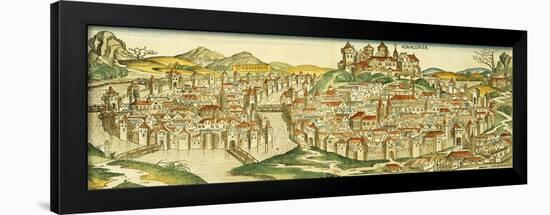 View of the City of Cracow, from the Nuremberg Chronicle by Hartmann Schedel 1493-null-Framed Giclee Print