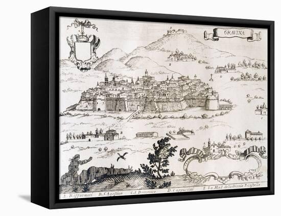 View of the City of Gravina and Neighboring Churches and Monasteries-Giovan Battista Pacichelli-Framed Stretched Canvas