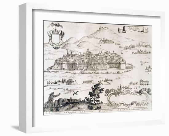 View of the City of Gravina and Neighboring Churches and Monasteries-Giovan Battista Pacichelli-Framed Giclee Print