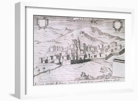 View of the City of Larino, Molise, from the Kingdom of Naples in Perspective-Giovan Battista Pacichelli-Framed Giclee Print