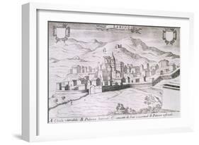 View of the City of Larino, Molise, from the Kingdom of Naples in Perspective-Giovan Battista Pacichelli-Framed Giclee Print