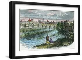 View of the City of Lima, the Capital of Peru, from the River Rimac, C1875-null-Framed Giclee Print