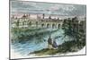 View of the City of Lima, the Capital of Peru, from the River Rimac, C1875-null-Mounted Giclee Print