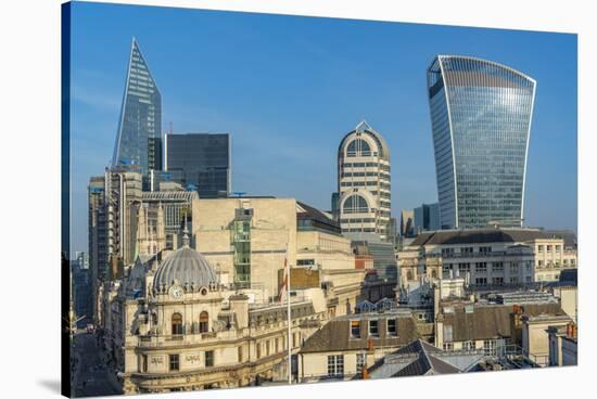 View of The City of London skyline and 20 Fenchurch Street (The Walkie Talkie), London, England-Frank Fell-Stretched Canvas