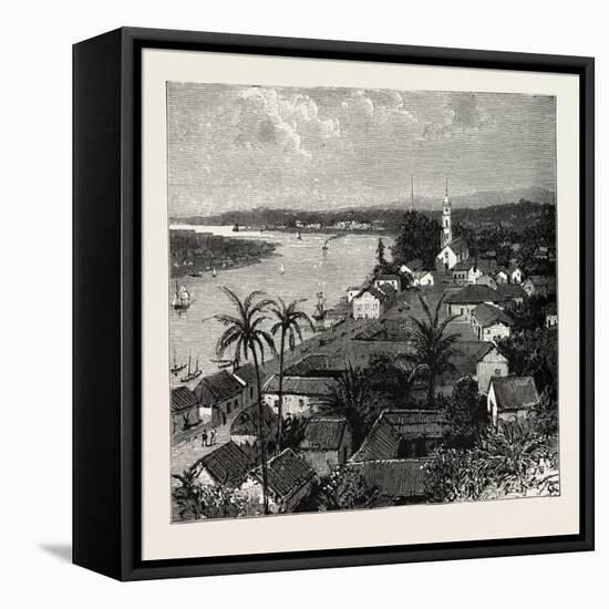 View of the City of Tuxpan from Observatory Hill, Looking West, Mexico, 1888-null-Framed Stretched Canvas