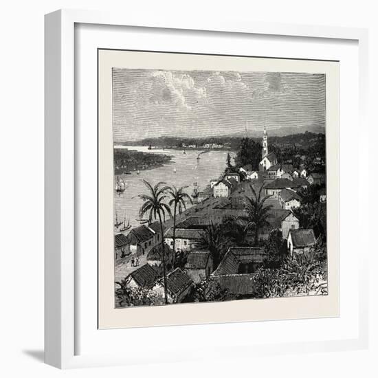 View of the City of Tuxpan from Observatory Hill, Looking West, Mexico, 1888-null-Framed Giclee Print