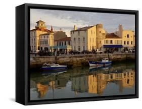 View of the Clemenceau Quay, Port Area, Saint Martin, Ile De Re, Charente Maritime, France, Europe-De Mann Jean-Pierre-Framed Stretched Canvas