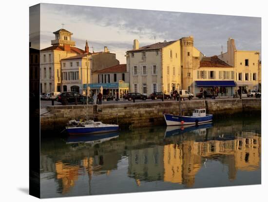 View of the Clemenceau Quay, Port Area, Saint Martin, Ile De Re, Charente Maritime, France, Europe-De Mann Jean-Pierre-Stretched Canvas