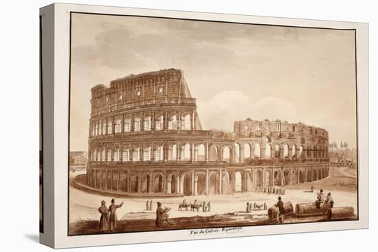 View of the Colosseum During Restoration, 1833-Agostino Tofanelli-Stretched Canvas