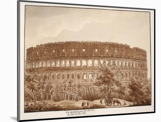 View of the Colosseum from the Baths of Titus, in the Year 1788, 1833-Agostino Tofanelli-Mounted Giclee Print