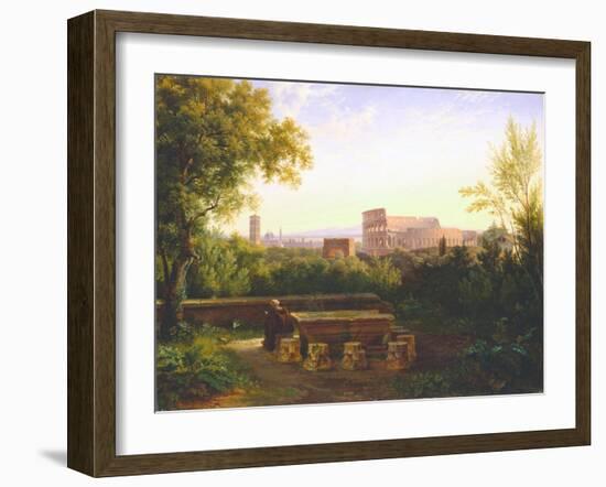 View of the Colosseum from the Orti Farnesiani, 1833-Antoine Felix Boisselier-Framed Giclee Print