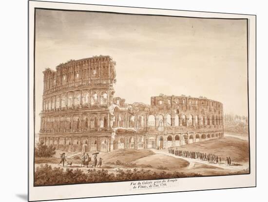 View of the Colosseum from the Temple of Venus, 1833-Agostino Tofanelli-Mounted Giclee Print