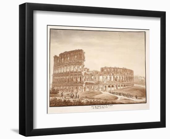 View of the Colosseum from the Temple of Venus, 1833-Agostino Tofanelli-Framed Premium Giclee Print