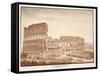 View of the Colosseum from the Temple of Venus, 1833-Agostino Tofanelli-Framed Stretched Canvas