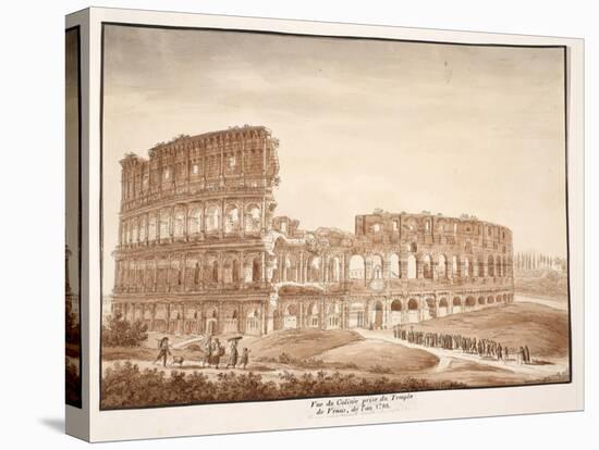 View of the Colosseum from the Temple of Venus, 1833-Agostino Tofanelli-Stretched Canvas