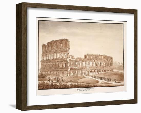 View of the Colosseum from the Temple of Venus, 1833-Agostino Tofanelli-Framed Giclee Print