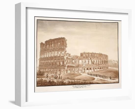 View of the Colosseum from the Temple of Venus, 1833-Agostino Tofanelli-Framed Giclee Print
