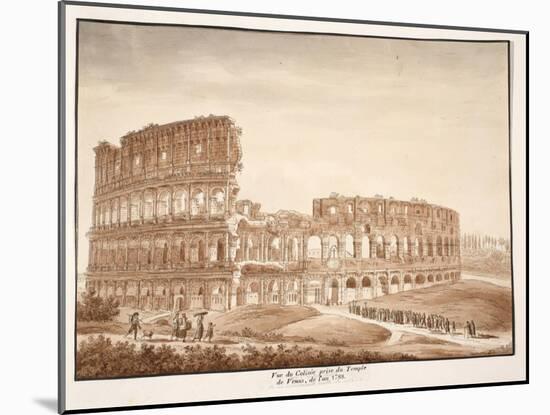 View of the Colosseum from the Temple of Venus, 1833-Agostino Tofanelli-Mounted Giclee Print